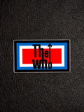WILDSIDE The Who band logo pin with red, white, and blue stripes.