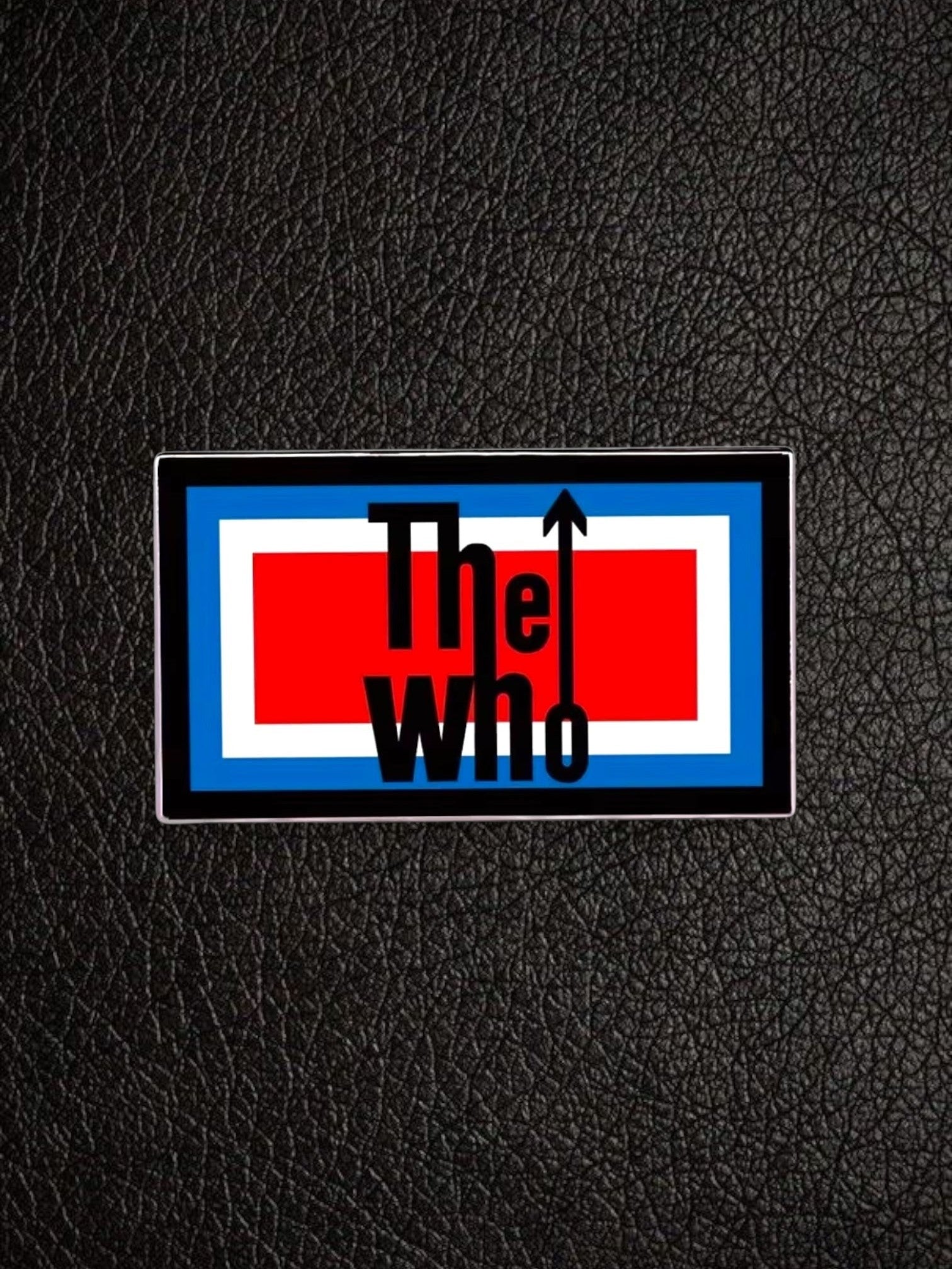 WILDSIDE The Who band logo pin with red, white, and blue stripes.