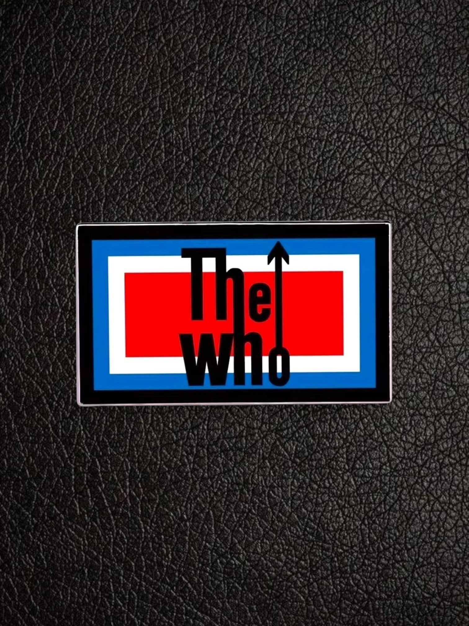 WILDSIDE The Who band logo pin with red, white, and blue stripes.